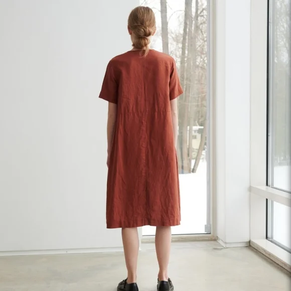linenfox Bloom Linen Dress small in terracotta - Picture 2 of 10